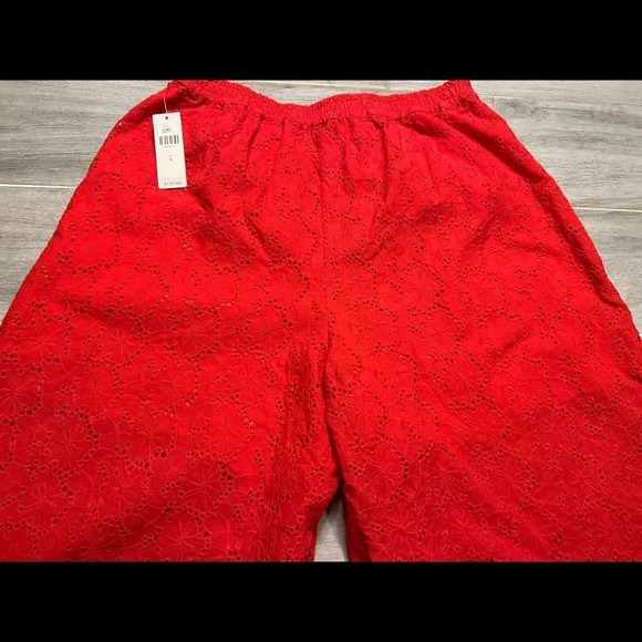 Elevenses Anthropologie Rouge Eyelet Wide-Leg Crop culottes, Women’s Size Small - Picture 8 of 12
